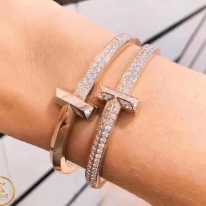 Lắc Tay Tiffany & Co Chế Tác Vàng Hồng 18k  Kim Cương Thiên Nhiên