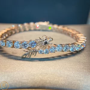 Lắc tay vàng 14k, kim moissanite