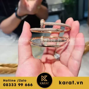 Lắc tay cartier juste un clou đầu đinh rose gold 18k