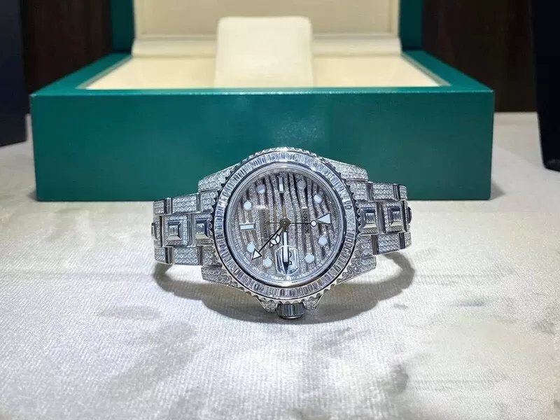 ROLEX GMT MASTER II CUSTOM VÀNG TRẮNG 18K FULL DIAMONDS - Ảnh 5