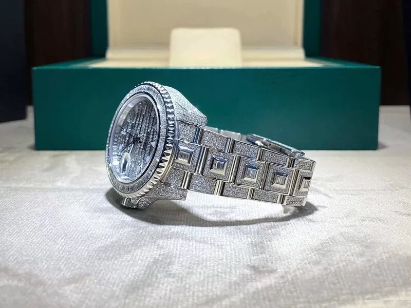 ROLEX GMT MASTER II CUSTOM VÀNG TRẮNG 18K FULL DIAMONDS - Ảnh 3