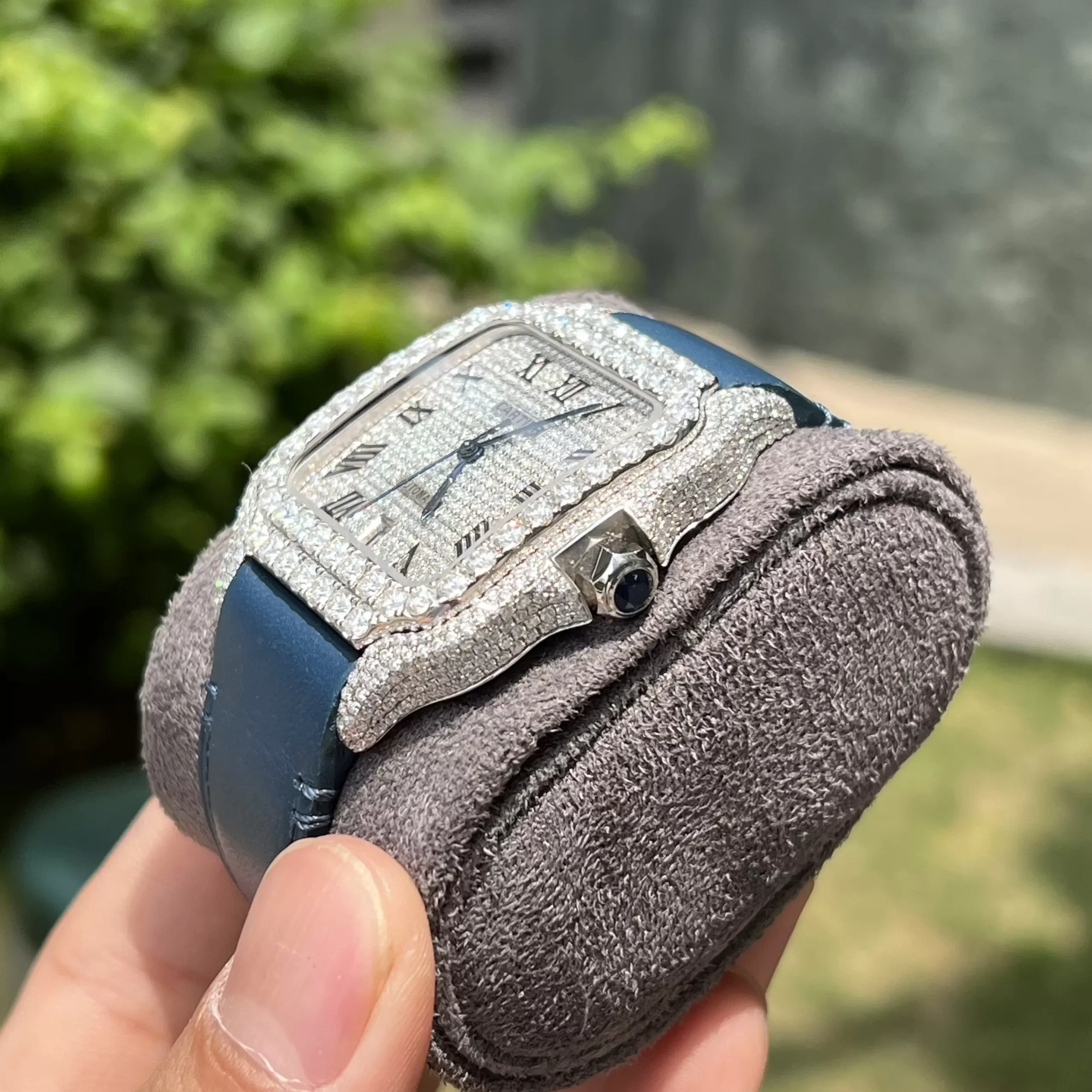 CARTIER SANTOS REP 1:1 FULL DIAMOND - Ảnh 4
