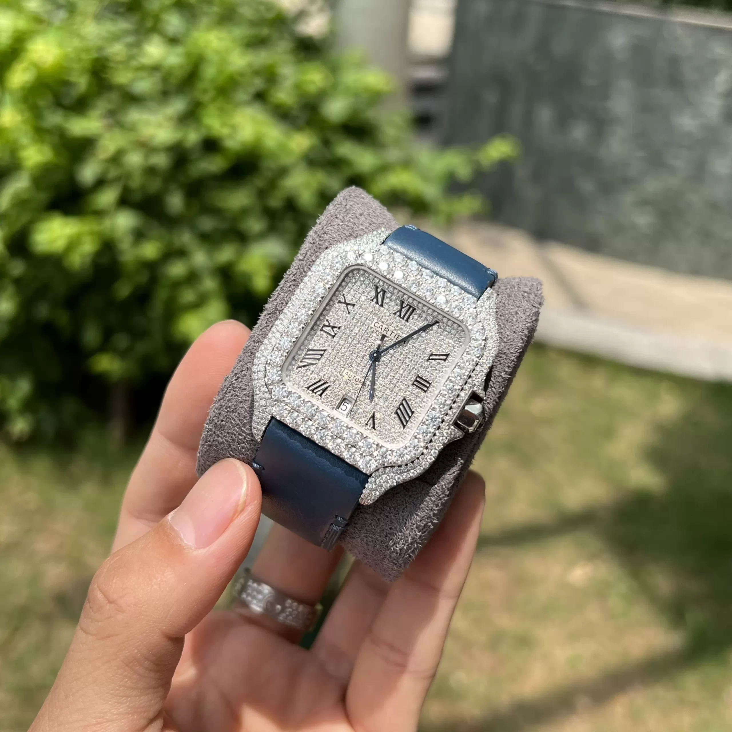 CARTIER SANTOS REP 1:1 FULL DIAMOND - Ảnh 3