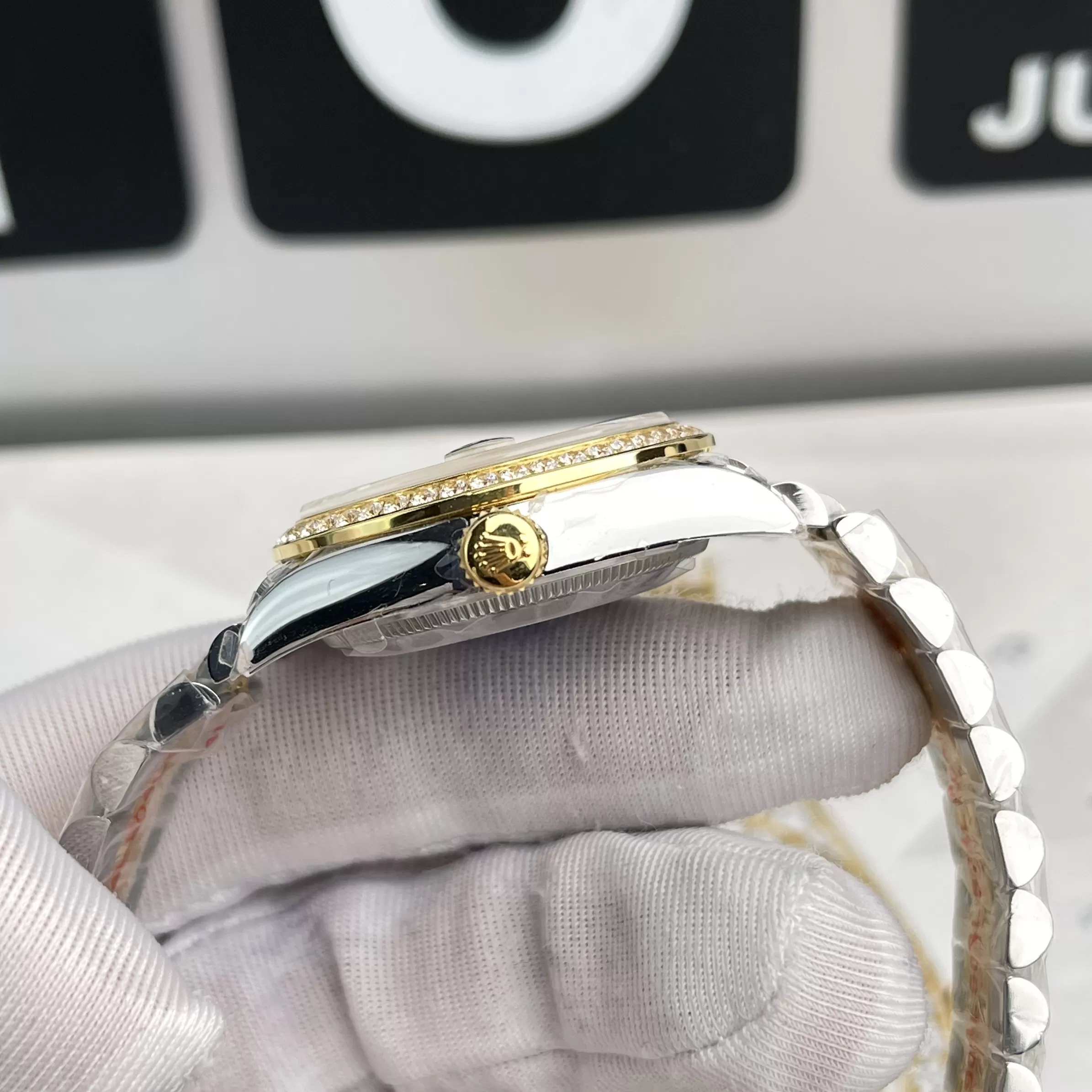 Đồng Hồ Rolex Replica 1:1 Datejust 31mm Niềng kim cương Moissanite - Ảnh 5