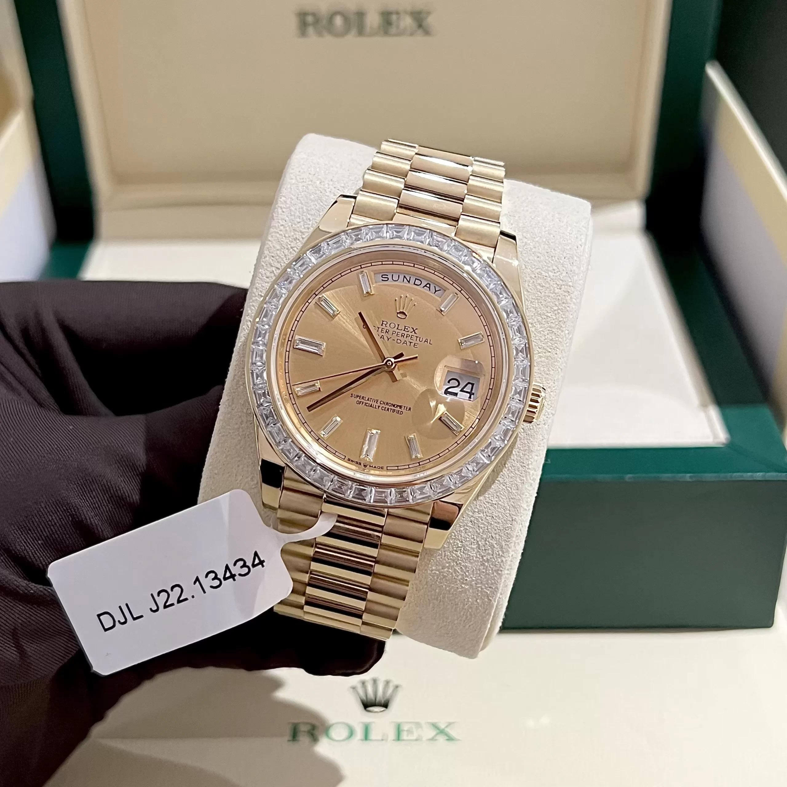 Đồng Hồ Rolex Super Fake 1:1 Day-Date II 228235 36mm Niềng Kim Cương Moissanite - Ảnh 6