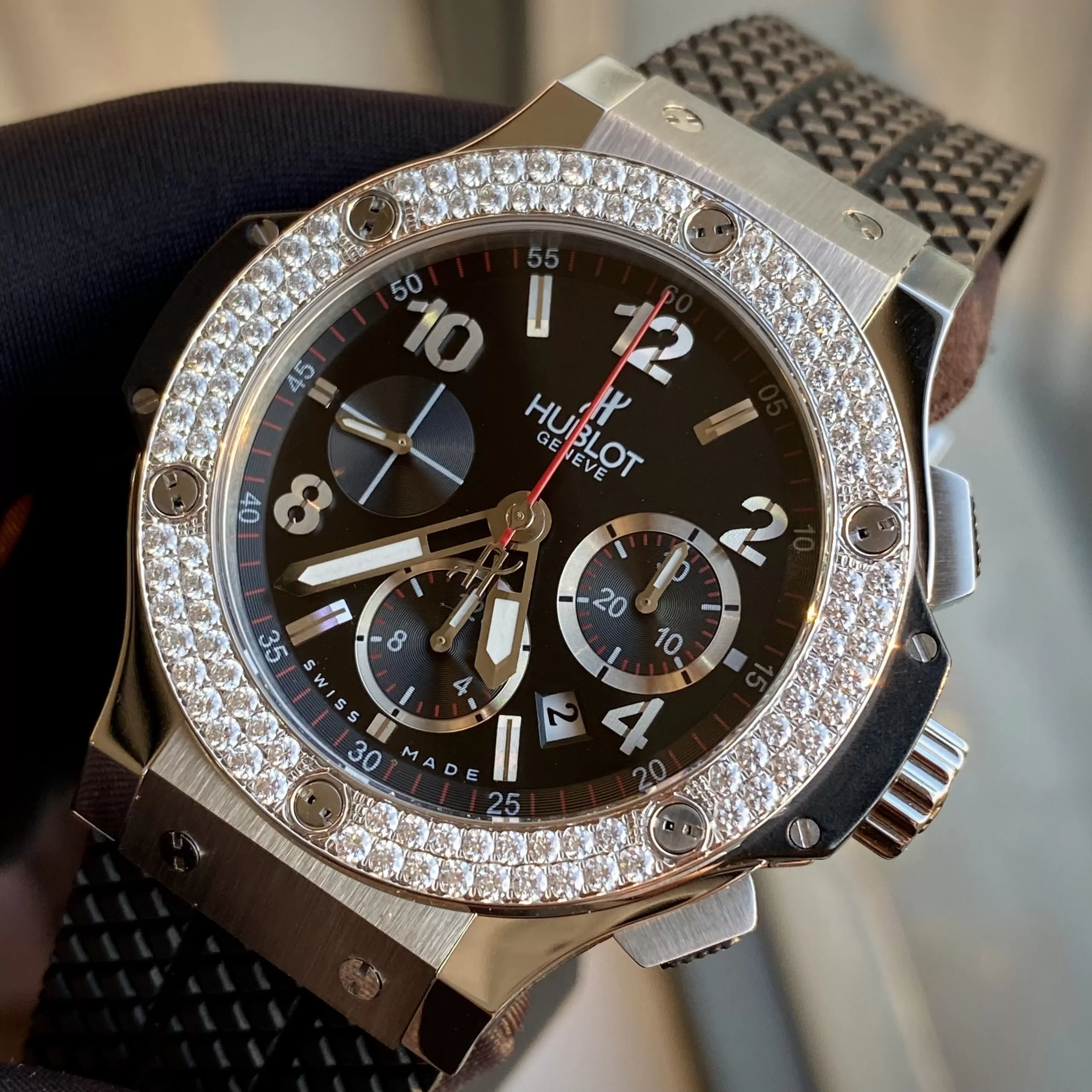 Đồng Hồ Hublot Replica Big Bang King Gold Viền Kim Cương - Ảnh 4