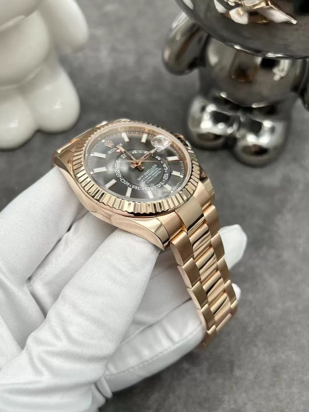 Đồng Hồ Rolex 326938 bk - Sky-Dweller Yellow Gold - Oyster Bracelet vàng khối 18k - Ảnh 3
