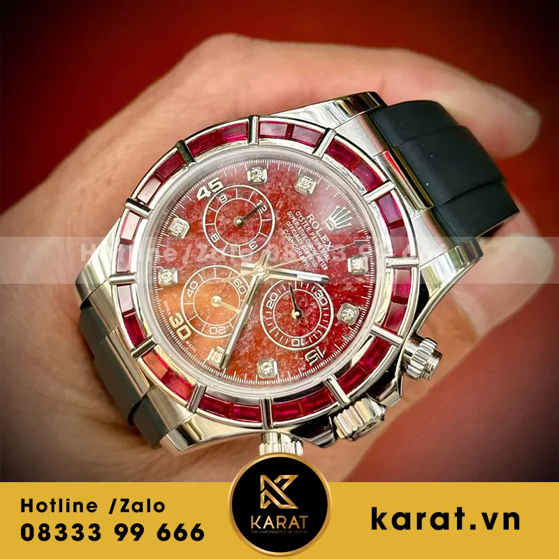 Đồng Hồ Rolex daytona độ mặt benzel ruby - Ảnh 5