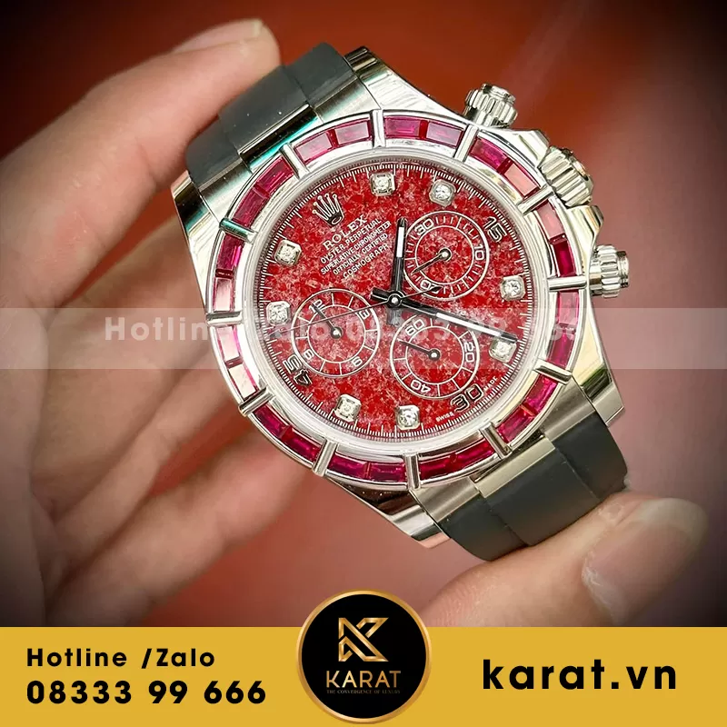 Đồng Hồ Rolex daytona độ mặt benzel ruby - Ảnh 4