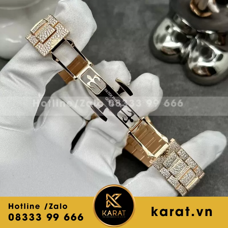 Patek philippe nautilus 7118/1450G-001 chế tác vàng khối kim cương thiên nhiên - Ảnh 5