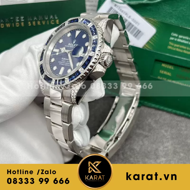 Rolex submariner 116659SABR chế tác vàng trắng blue dial - Ảnh 3