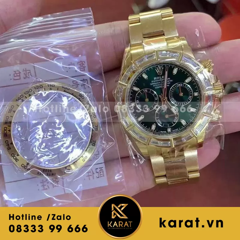 Rolex daytona loki yellow gold baguette diamond - Ảnh 5