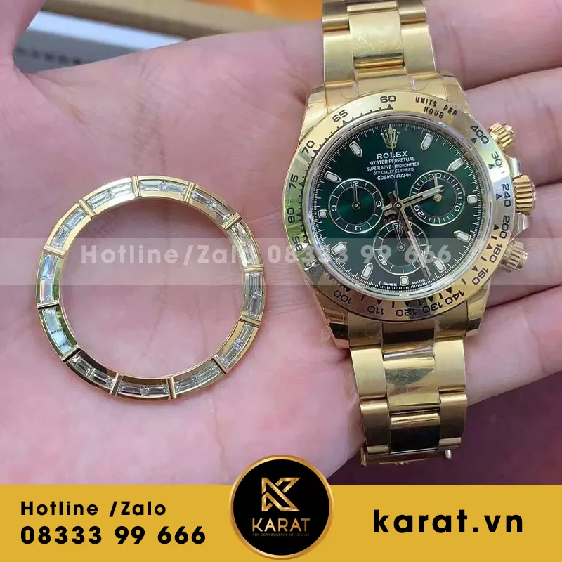 Rolex daytona loki yellow gold baguette diamond - Ảnh 3