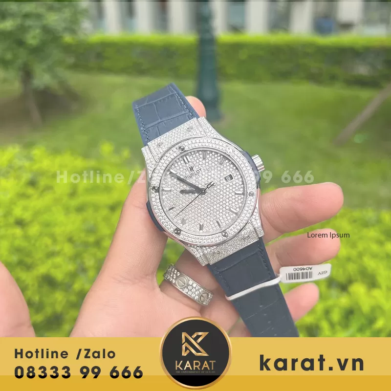 Đồng hồ hublot fusion replica 42mm full moissanite - Ảnh 5