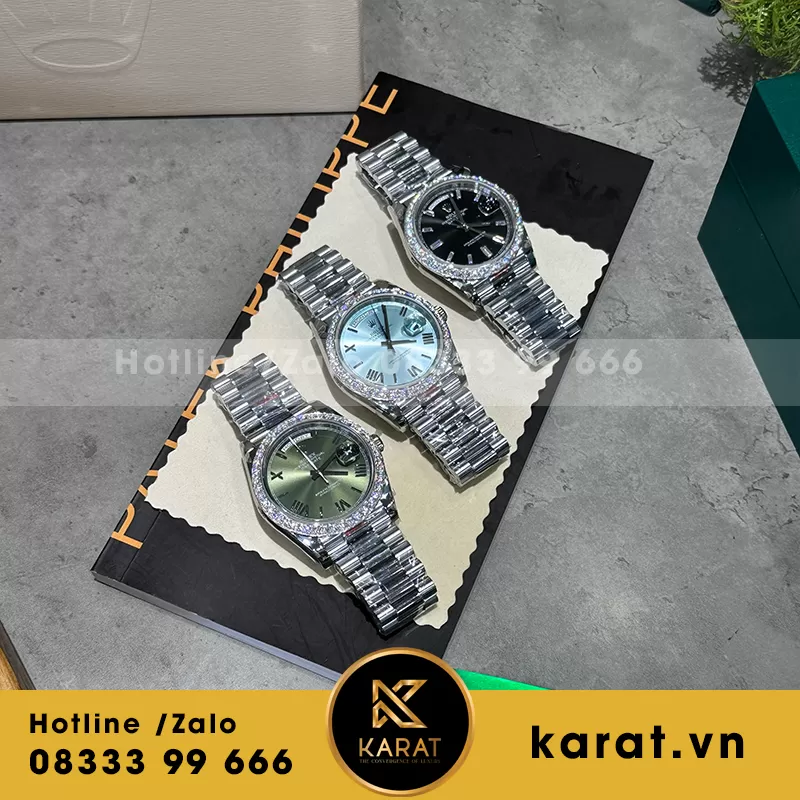 Đồng hồ rolex daydate độ kim cương - Ảnh 4