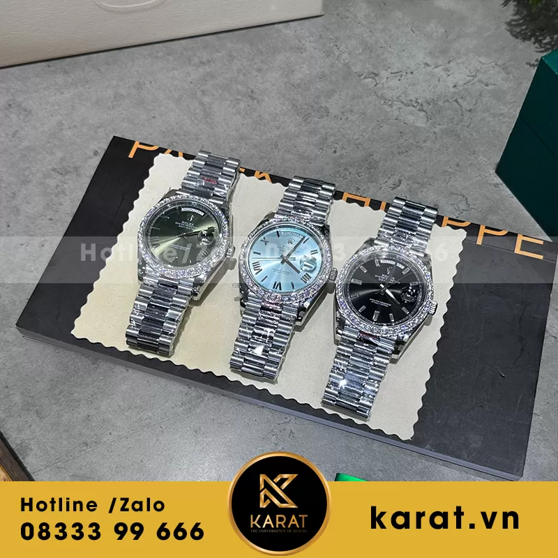 Đồng hồ rolex daydate độ kim cương - Ảnh 3