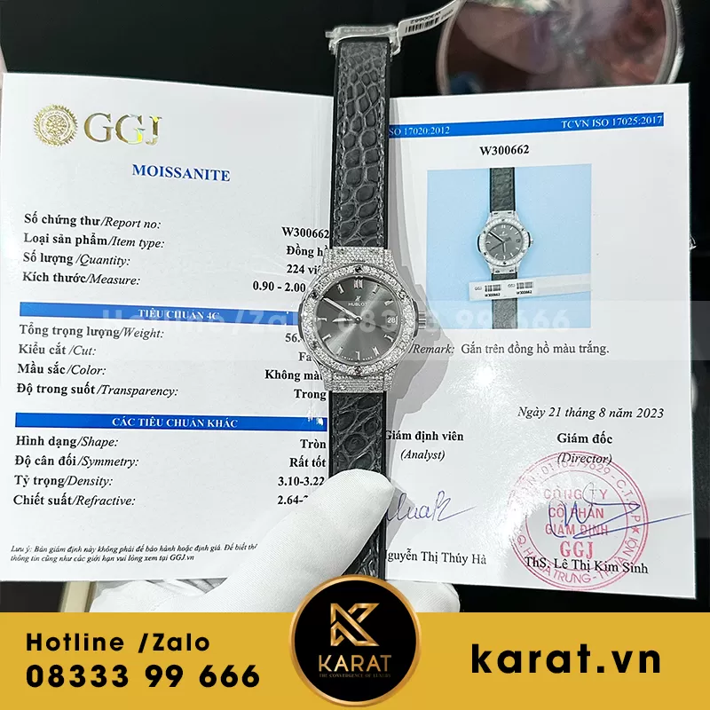 Đồng hồ nữ hublot độ kim moissanite 33mm - Ảnh 3
