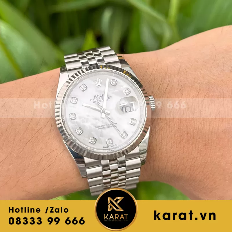 Đồng hồ rolex datejust 36mm mặt MOP tinh chỉnh - Ảnh 3