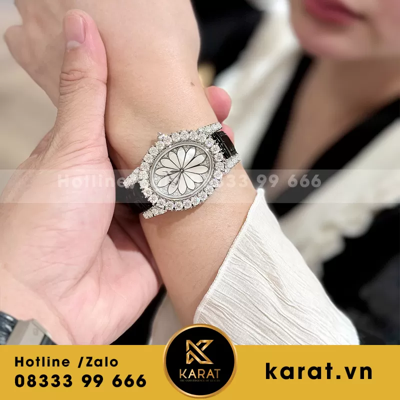 Chorpad Heure Du Diaman Silver Dial Full Kim Cương Moiss - Ảnh 3
