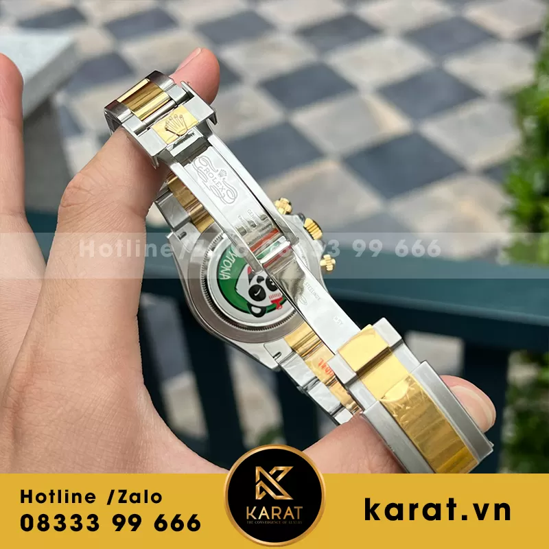 Đồng hồ rolex daytona demi yellow gold replica - Ảnh 5