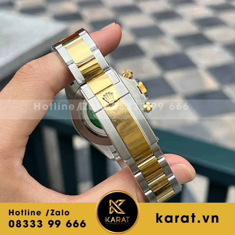 Đồng hồ rolex daytona demi yellow gold replica - Ảnh 4