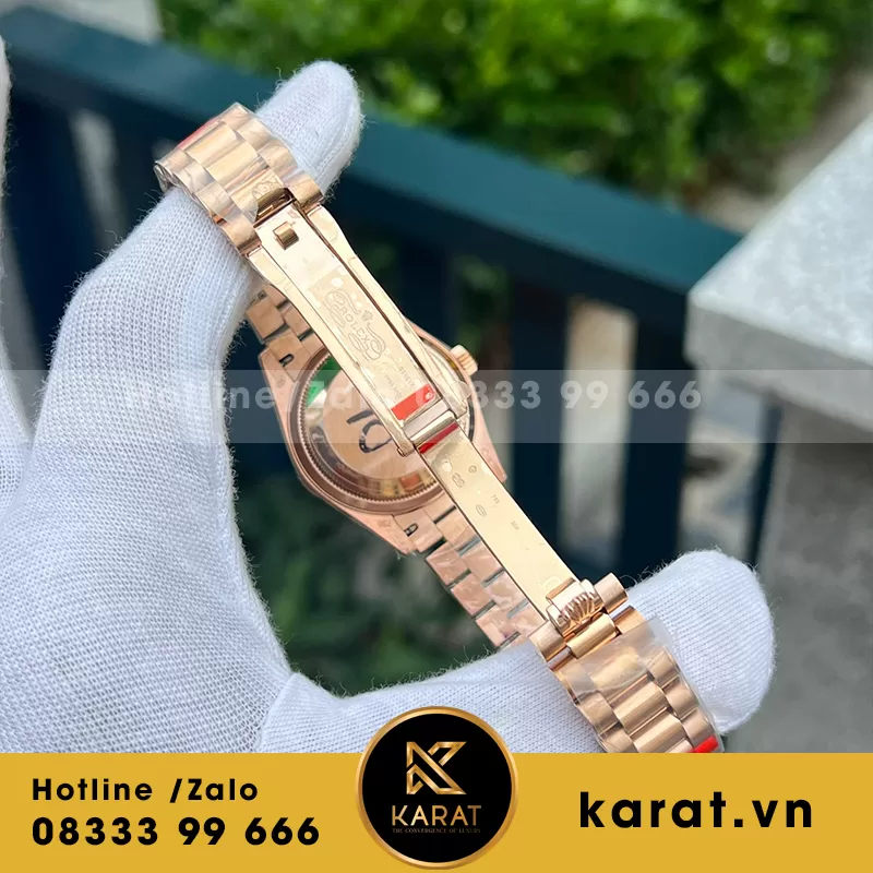 Đồng hồ nữ rolex datejust 31 vàng hồng viền đá - Ảnh 5