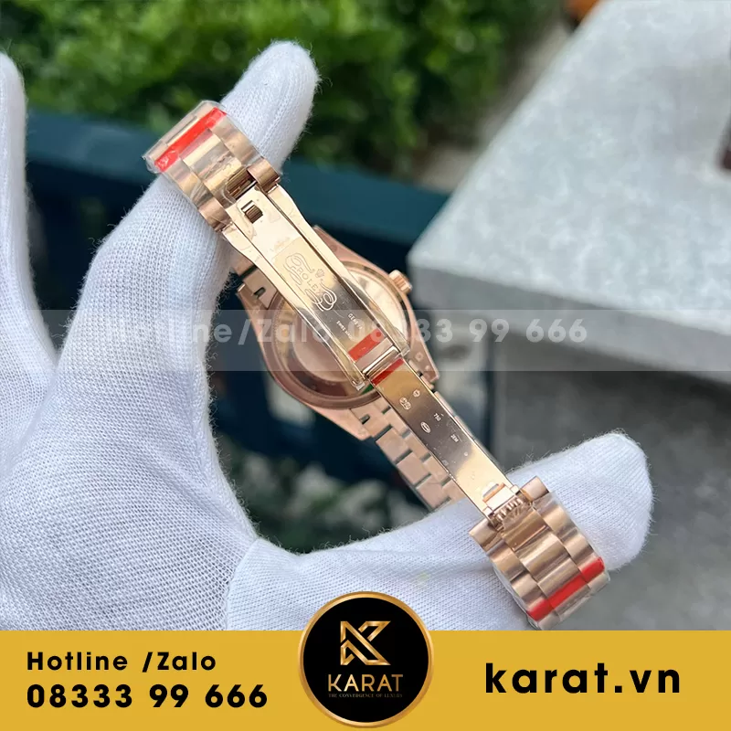 Đồng hồ nữ rolex datejust vàng hồng mặt chocolate - Ảnh 5