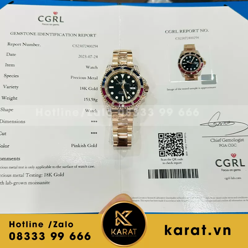 Rolex GMT-Master II 126755 Bọc Vàng 18k - Kim Moissanite - Ảnh 3