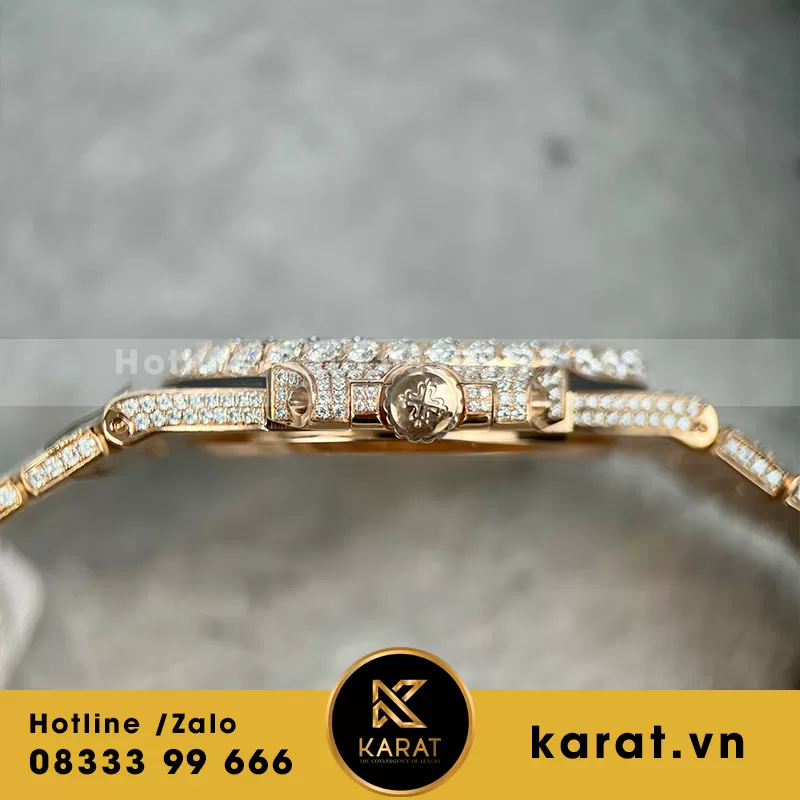 Đồng hồ patek philippe nautilus 5711 độ full moissanitte - Ảnh 6