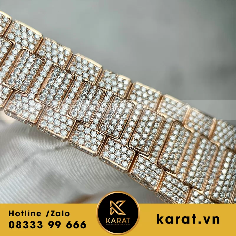 Đồng hồ patek philippe nautilus 5711 độ full moissanitte - Ảnh 3