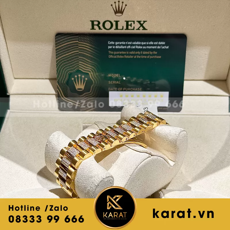 Rolex datejust 31mm bọc vàng độ kim cương moissanite - Ảnh 3
