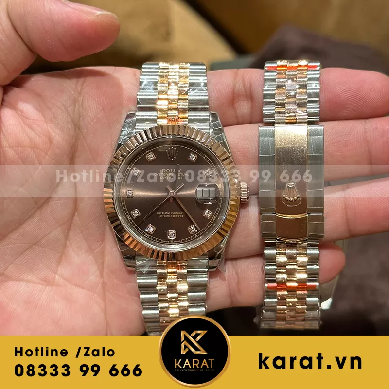 Rolex datejust 126331 chocolate dial bọc vàng - Ảnh 3
