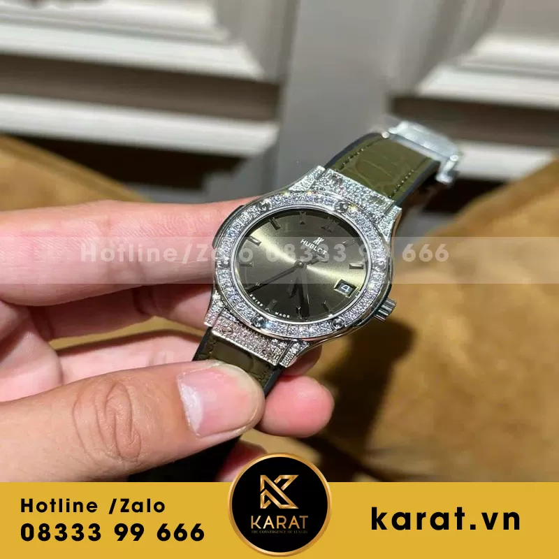 Hublot nữ 33mm green dial - Ảnh 3