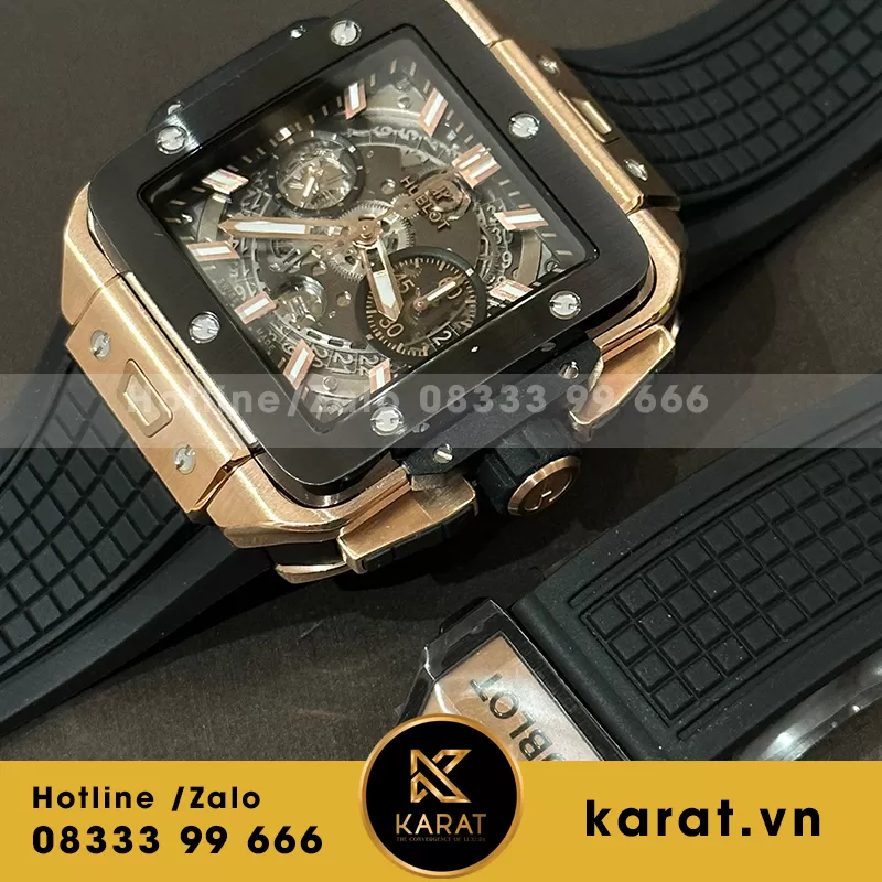 Đồng hồ hublot bigbang square unico king gold ceramic fake - Ảnh 3