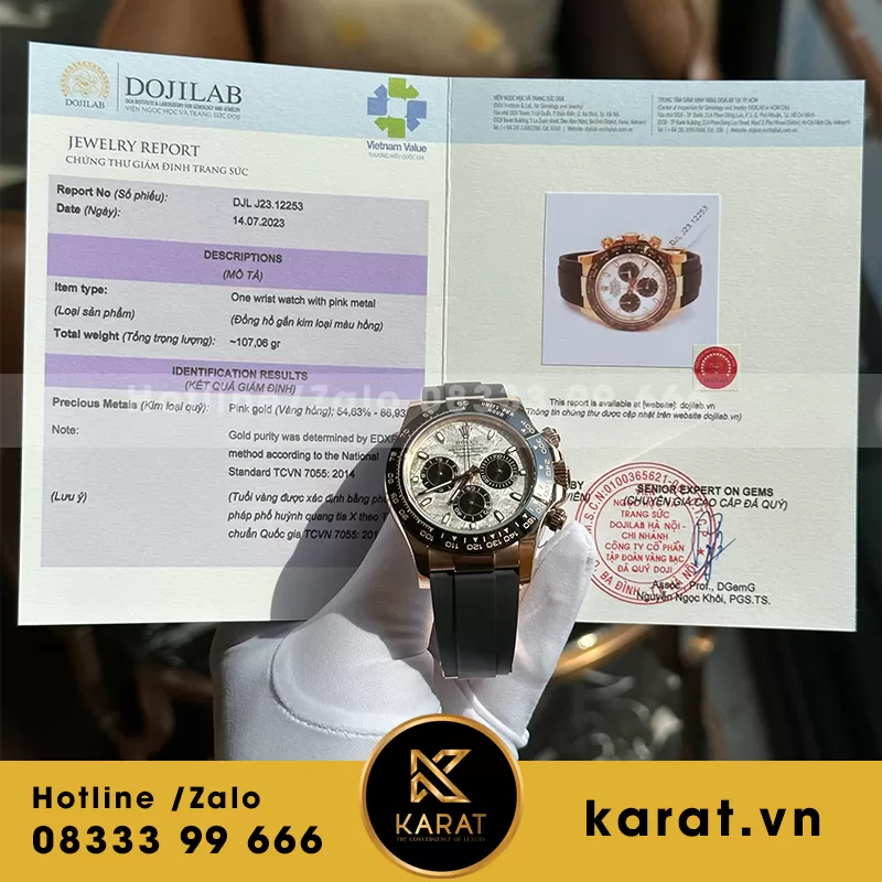 Đồng hồ rolex daytona mặt thiên thạch bọc vàng hồng - Ảnh 5