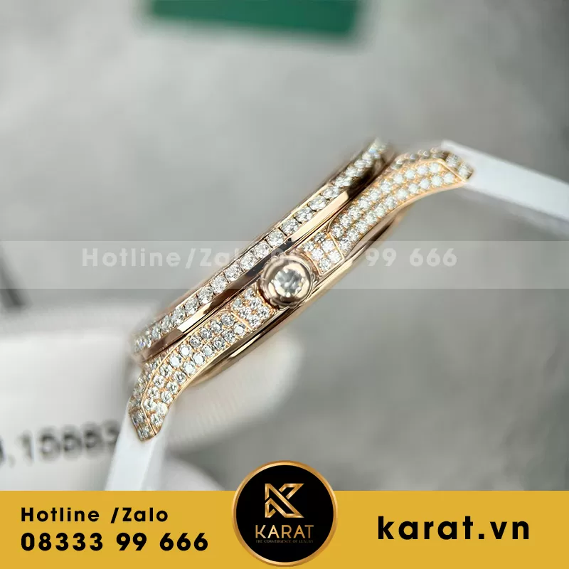 Đồng hồ patek philippe aquanaut 5069r bọc vàng độ kim moissanite - Ảnh 4