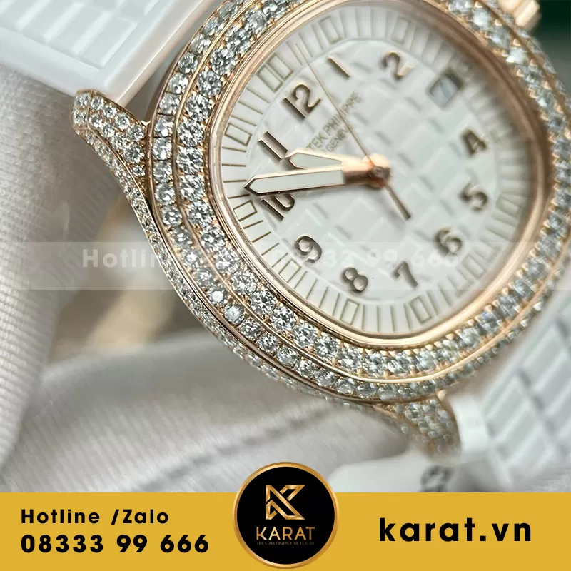 Đồng hồ patek philippe aquanaut 5069r bọc vàng độ kim moissanite - Ảnh 3