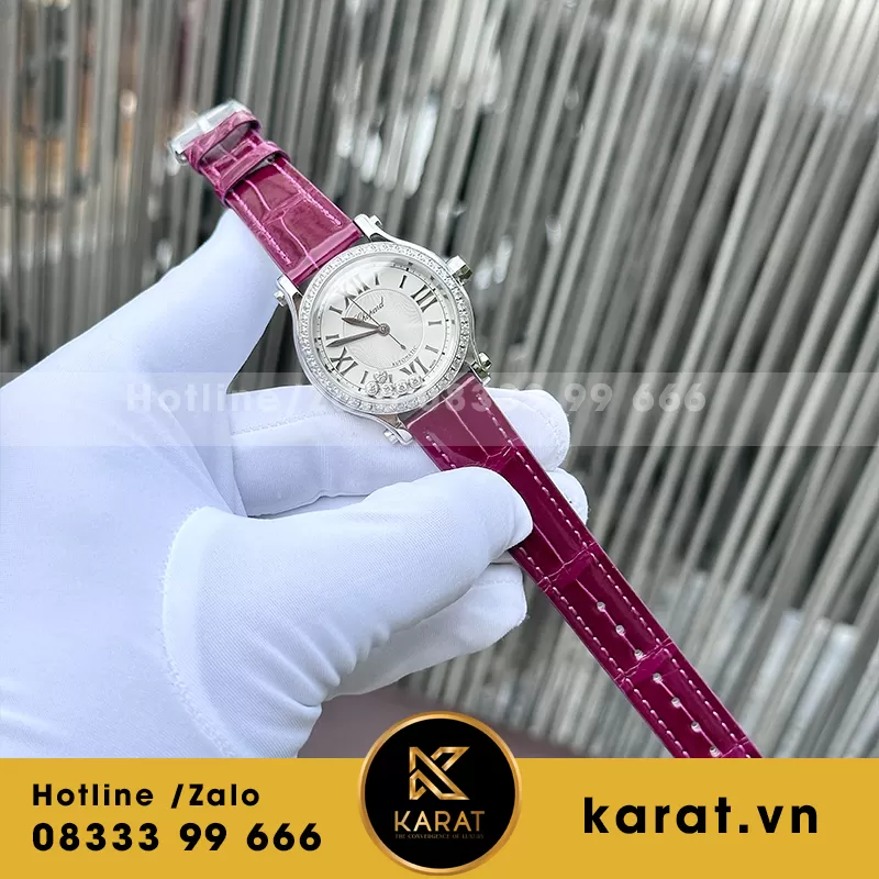 Đồng hồ nữ chopard Happy Sport Round fake - Ảnh 4