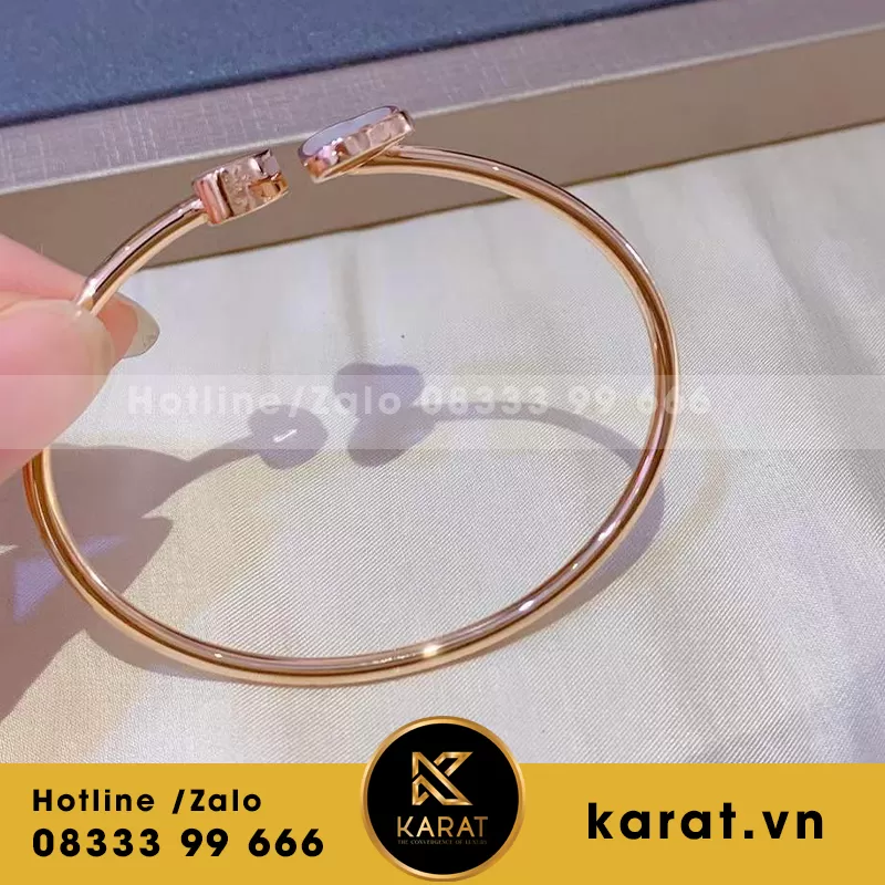 Lắc tay CHOPARD Happy hearts with pink Vàng 18k - Ảnh 3