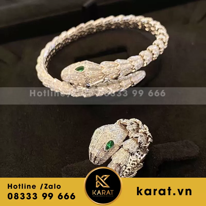 BVL serpenti white gold diamond - Ảnh 3