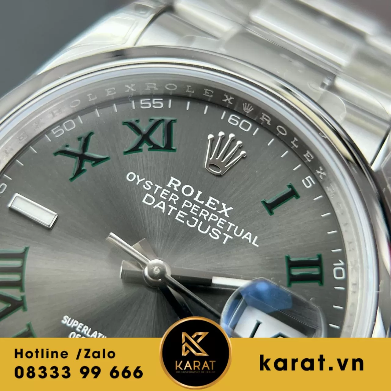 Đồng hồ rolex datejust Wimbledon 36mm Nhà Máy VSF - Ảnh 7