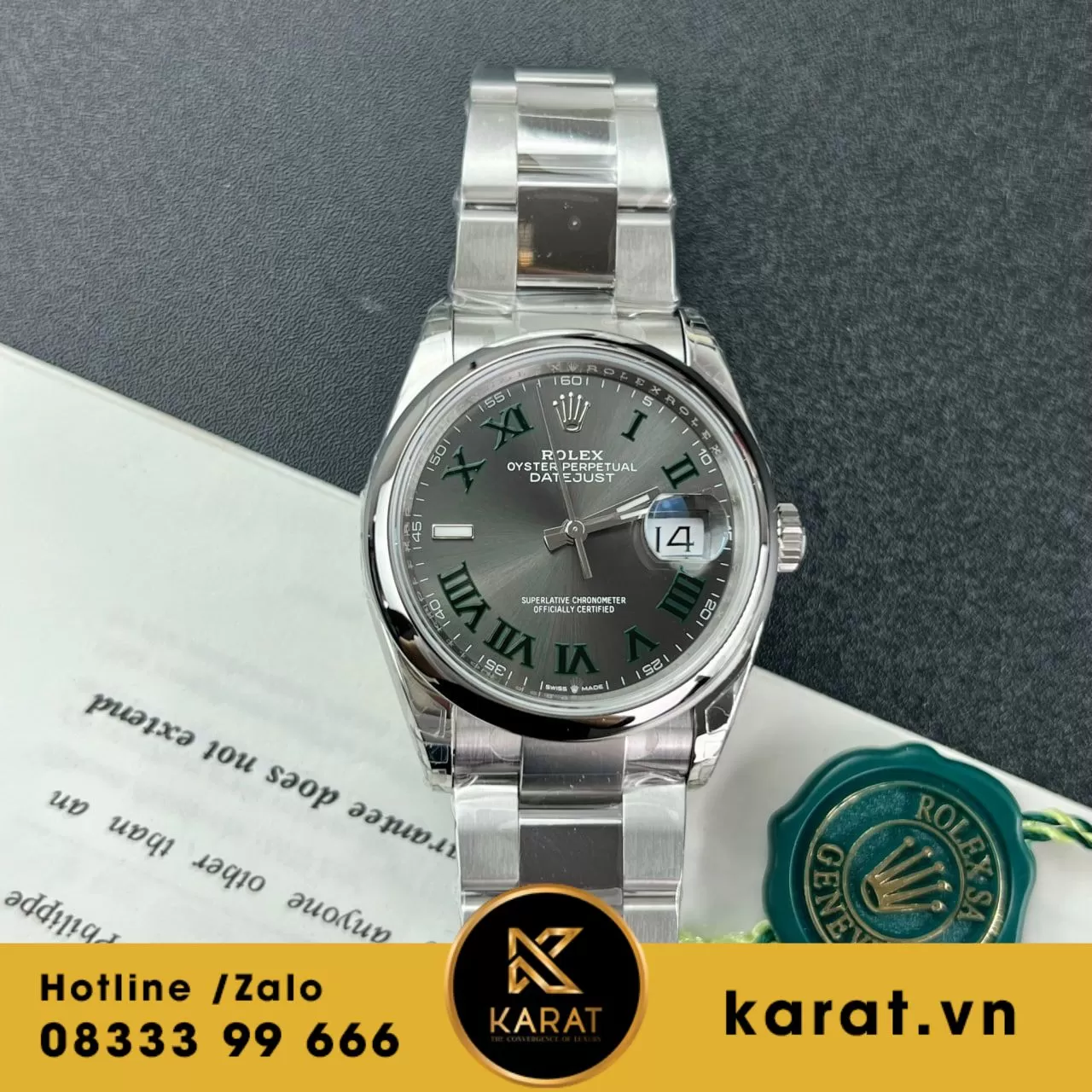 Đồng hồ rolex datejust Wimbledon 36mm Nhà Máy VSF - Ảnh 3