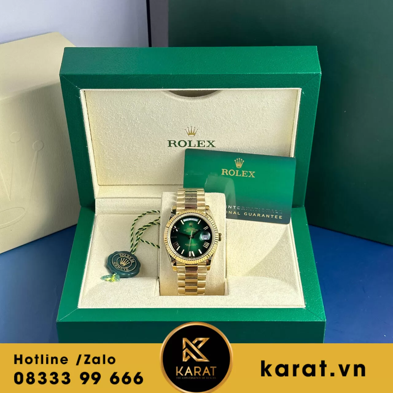 Đồng hồ Rolex Day-Date 40mm green dial 2024 - Ảnh 8