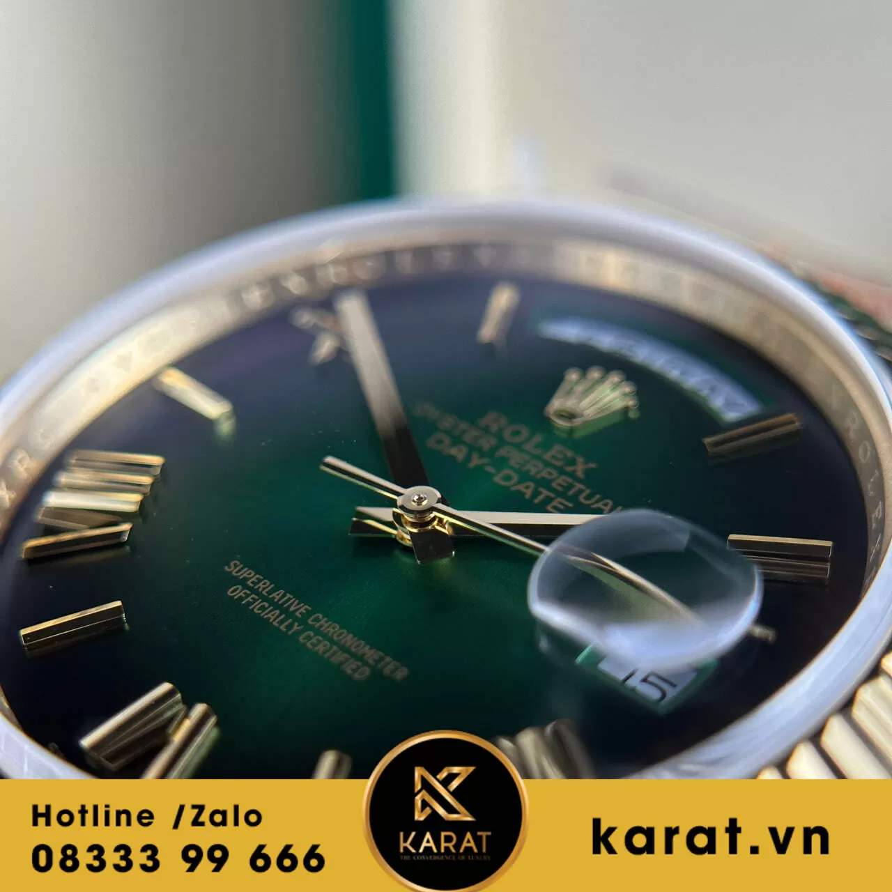 Đồng hồ Rolex Day-Date 40mm green dial 2024 - Ảnh 4