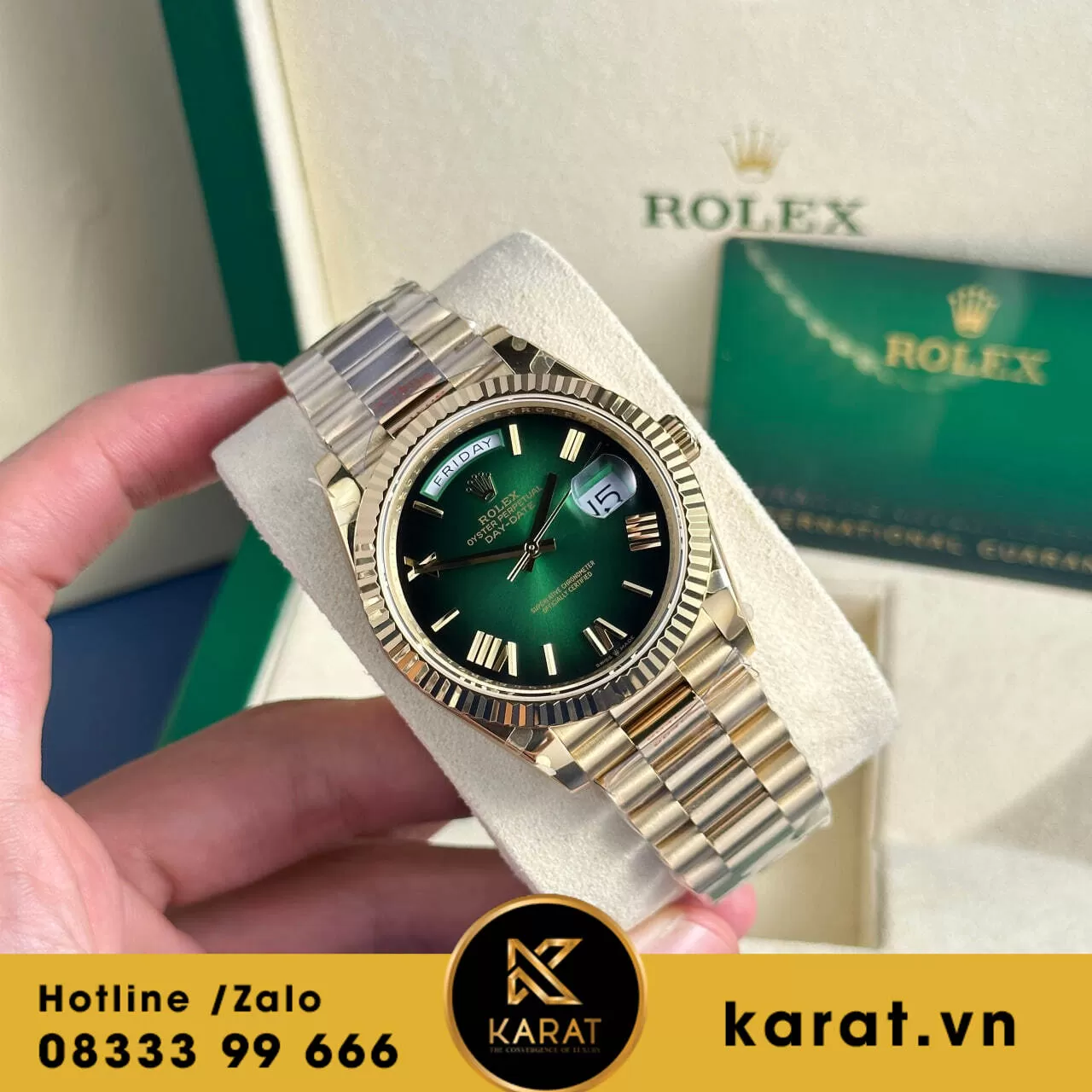 Đồng hồ Rolex Day-Date 40mm green dial 2024 - Ảnh 3