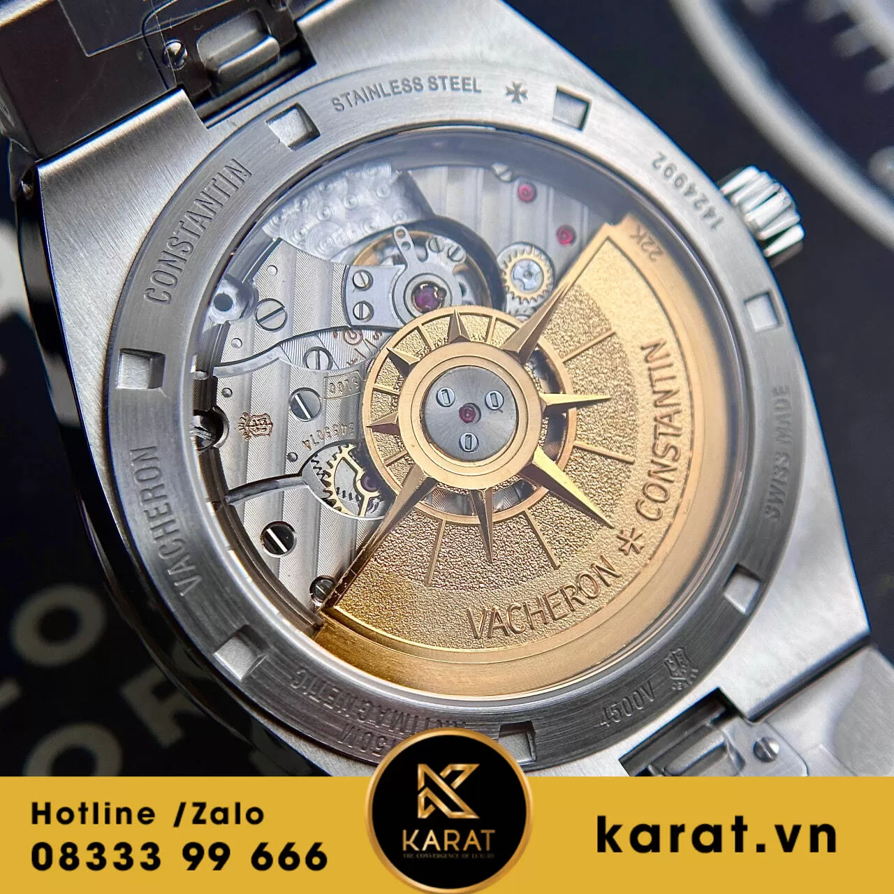 Đồng hồ Vacheron Constantin Overseas mặt nâu fake - Ảnh 4