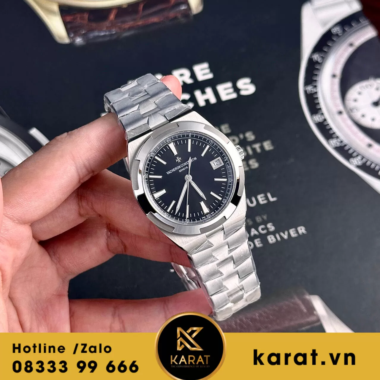 Đồng hồ Vacheron Constantin Overseas black dial rep 1:1 - Ảnh 4