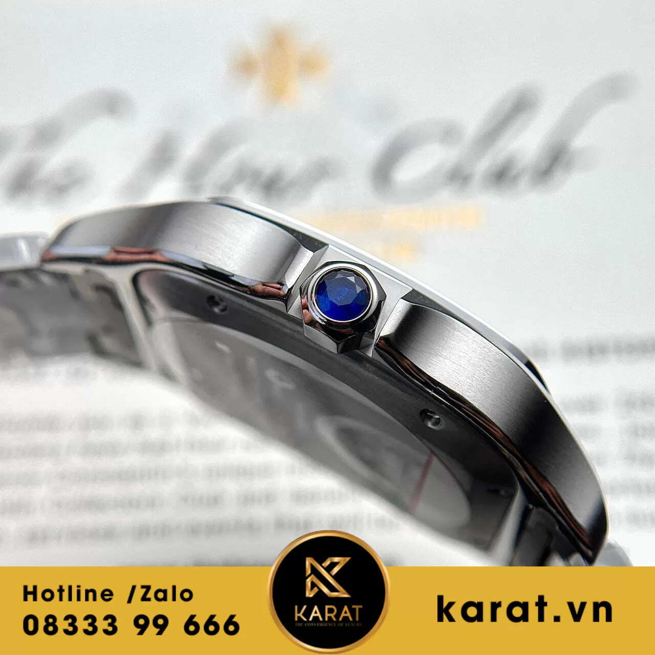 Đồng hồ cartier Santos mặt trắng 39.8mm rep 11 - Ảnh 3