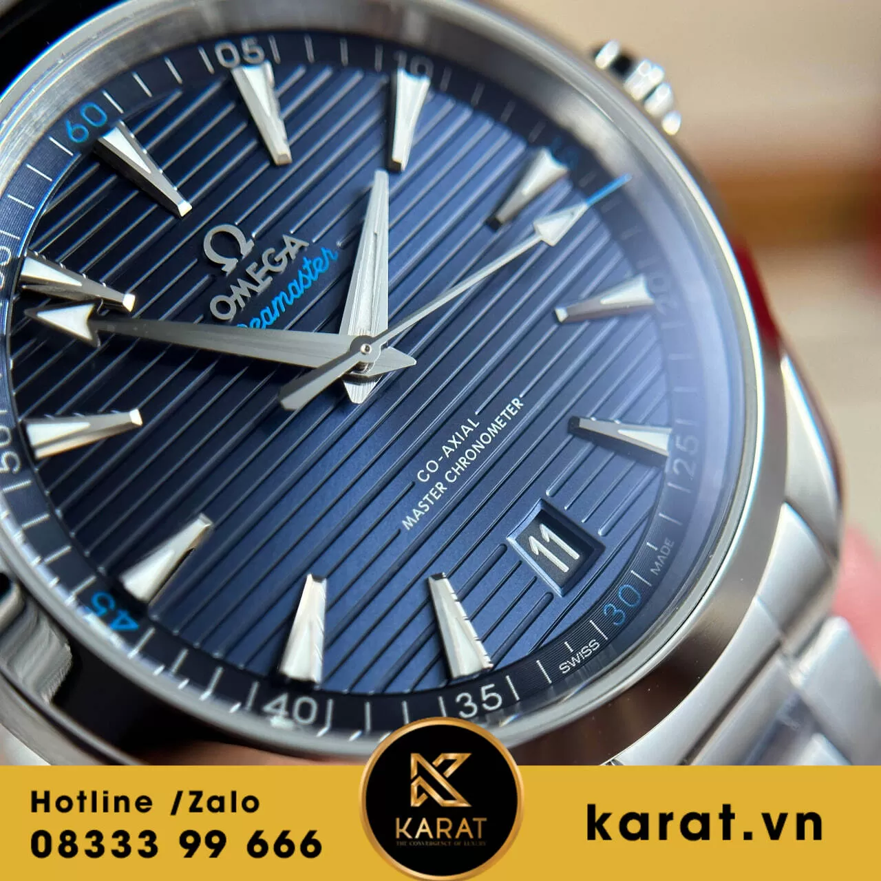 Đồng hồ Omega Seamaster Aqua Terra 150M mặt xanh dương fake - Ảnh 17