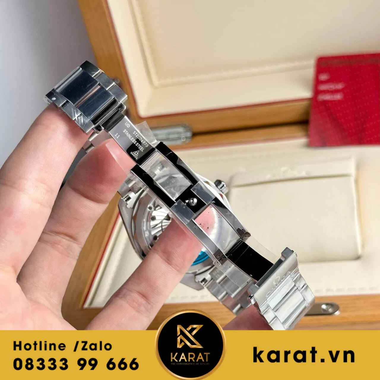 Đồng hồ Omega Seamaster Aqua Terra 150M mặt xanh dương fake - Ảnh 12